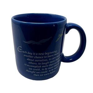 American Greetings Mug Blue Each Day is a New Beginning Inspirational Coffee Cup